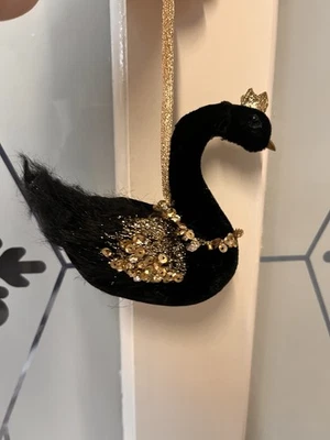 Christmas Tree Hanging Decoration Black Swan By Gisela Graham#2  - Image 1 of 4