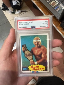 1985 Topps WWF Hulk Hogan #16 Rookie WWE HOF Blue Background *PSA 6 EX-MINT* RC - Picture 1 of 2