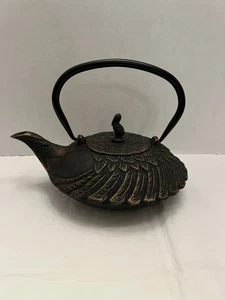 Vintage Cast Iron Teapot Japanese With Pelican Handle - Picture 1 of 7