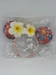 Diadema Disney Ears Aulani Resort Plumeria Ko Hawaii Amarillo Rosa Flor Minnie - Imagen 1 de 7