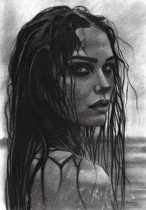 original drawing A3 88PvO artwork pastel modern female portrait - Picture 1 of 1