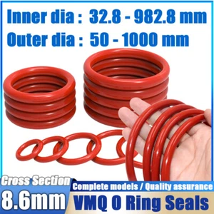 Silicone Rubber O-Rings Metric Food Grade 8.6mm Cross Section 32.8mm-982.8mm ID - Picture 1 of 167