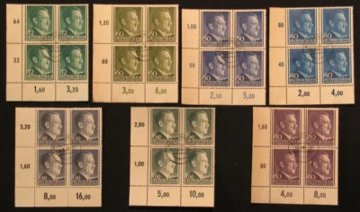 3rd. Reich, WW2, Generalgouvernement Adolf Hitler lot block of 4 , used........! - Image 1 of 2