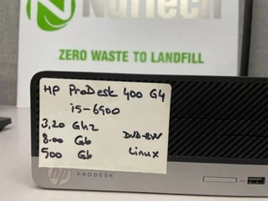 HP Prodesk 400 G4 SFF i5-6500 3.20Ghz  8GB Ram 500GB HDD DVDRW Linux - Picture 1 of 10