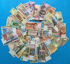 100 różnych światowych papierowych pieniędzy kolekcja, UNC, nowe banknoty. Ultra-niski koszt