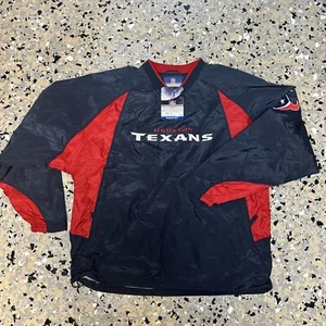Deadstock Y2K Houston Texans Pullover Windbreaker VTG On Field Team Apparel NOS - Picture 1 of 8