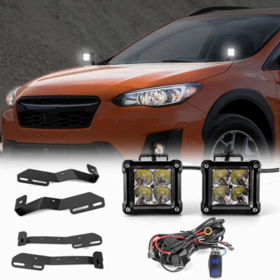 Cápsulas de luz LED 40W 3"" + Soportes de montaje en capucha + Cable para Subaru Crosstrek 2013-2024 Foto 1 de 4
