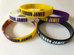 Lebron James Lakers yellow,purple,black,white Silicone Wristband Bracelet - Picture 1 of 9