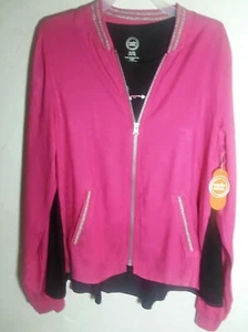 WONDER NATION-GIRLS SET L(10-12), XL(14-16) PINK JACKET & GRAPHIC BLACK T-SHIRT - Picture 1 of 3