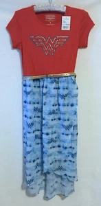 Girls’ DC $44 Wonder Woman Red/Blue Belted Short Sleeve Midi Dress Size L 12-14 - Picture 1 of 4