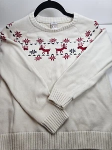 Hanna Anderson Girls Fair Isle Sweater 120/ sz 12. Raindeer Christmas. excellent - Picture 1 of 7