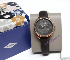 Fossil Tailor Multifunction Date Women's Watch ROS Leather Quartz NEW ES3913 - Picture 1 of 6