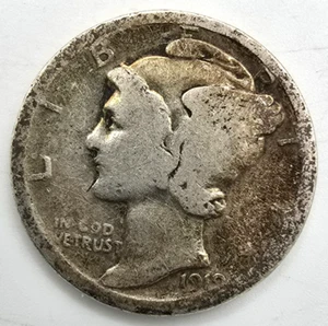 1919 P Mercury Dime Toned AG/G You Grade it! 90% Silver Type Coin Free Ship! - Picture 1 of 4