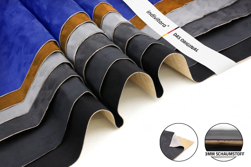 indivitara® Premium Foam Mikrofaserstoff kaschiert selbstklebend dehnbar Suede - Bild 1 von 4