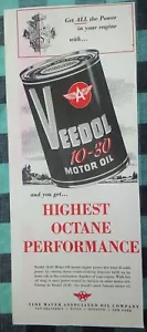 VINTAGE VEEDOL MOTOR OIL AD - SATURDAY EVENING POST 1950's - Picture 1 of 1