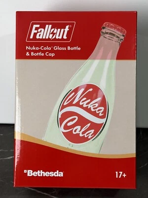 Genuine Authentic Bethesda Fallout Nuka Cola Glass Bottle & Caps Display Piece - Image 1 of 4