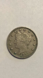 1883 First Year No Cents Liberty Nickel AU - Picture 1 of 2