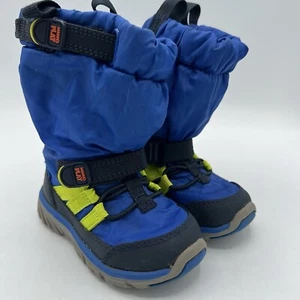 Stride Rite Sneaker Boots Toddler Baby Boy Sz 5 Blue M2P Snow Adjustable Slip On - Picture 1 of 8