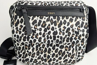 DKNY Carla Flap Leopard Print Messenger Crossbody Bag/Purse - Image 1 of 4