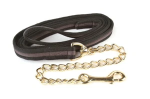 Hy Equestrian Soft Webbing Lead Rein With Chain & Loop Handle All Colours - Picture 1 of 8