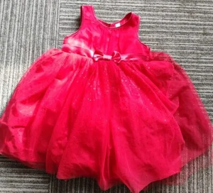 Cherokee Toddler Girl Dress Red With Gold Sparkle Size 4T - Picture 1 of 3