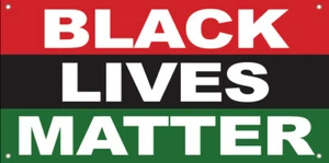 Striscione in vinile 18x36 pollici BLACK LIVES MATTER insegna afroamericana afroamericana - Foto 1 di 1