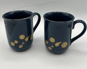 Otagiri Japan Blue Ocean Net Gold Muscheln Sand Dollar Kaffeebecher Vintage - Bild 1 von 4