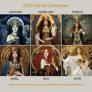 2025 Dunkle Göttin-Kalender, Mond-Mondphasen-Wandkalender, 12-Monatsplaner - Bild 1 von 7
