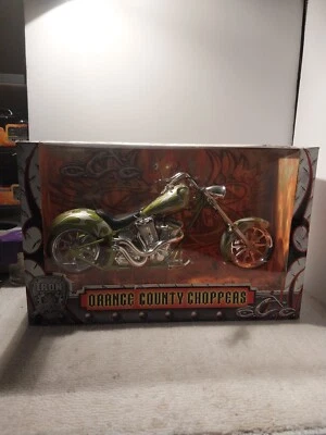 Orange County Choppers Iron Legends Green Silver Emerald Flame Motorcycle - Image 1 of 4