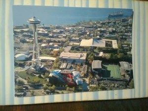 BEAUTIFUL POST CARD AERIAL VIEW SPACE NEEDLE Surrounding attractions SEATTLE WA - Picture 1 of 12