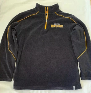 Reebok NHL Boston Bruins Youth Large 14-16 Vlies Viertel Reißverschluss mit Taschen - Bild 1 von 5