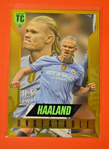 Tarjeta coleccionable de fútbol Panini Top Class 2025 - Unbeatable Erling Haaland Gold - Imagen 1 de 2