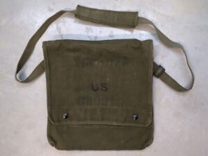 Vintage 1989 US Military Surplus Map & Photograph Case, Shoulder Bag OD-7 Canvas