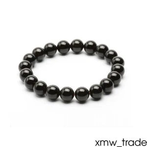 Black Magnetic Round Bead Hematite Bracelet Pain Relief Therapy Arthritis - Picture 1 of 9