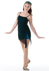 Shadow Play TEAL Adult Large Lyrical Dance Costume Unitard w/Tunic - Picture 1 of 4