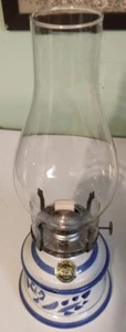 Lamplight Farms Floral Design Ceramic Oil Hurricane Lamp NEW - Picture 1 of 2