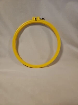 Vintage  Embroidery Cross Stitch 7 Inch Round Plastic Hoop Screw Tension - Image 1 of 4
