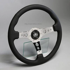 Sportlenkrad Lederlenkrad Lenkrad Leder 360mm VW Opel BMW Mercedes Alfa Fiat NEU - Picture 1 of 3