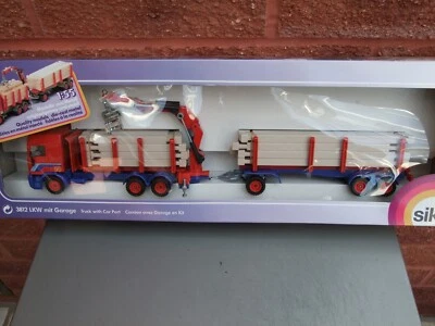 Daf 95 Rigid w/Crane & Trailer + Garage Components - Siku Super Serie 1/55 BOXED - Image 1 of 2