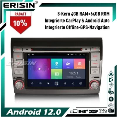 8-Kern Android 13 Autoradio GPS CarPlay Navi für FIAT BRAVO DSP DAB+ WiFi 4+64GB - Bild 1 von 4