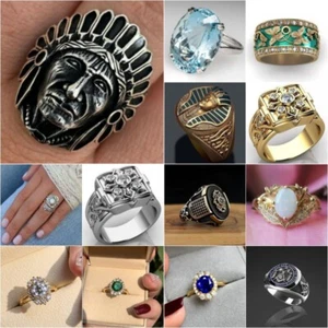 Jewel Ring Special style Alloy Zircon Men Women Fashion Size 6-10 - Picture 1 of 28