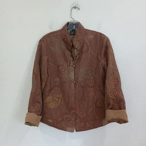 Yansi Fugel Reversible Quilted Silk Jacket, Size M - Picture 1 of 10