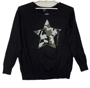 Suéter Torrid Plus 1X Negro Camuflaje Estrella Suave Manga Larga Acogedor Ligero NUEVO - Imagen 1 de 10