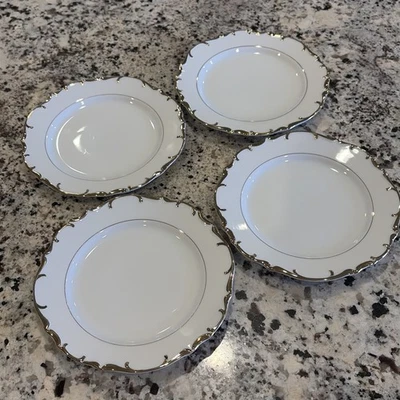 "Juego de 4 platos de pan clásicos marfil y oro Bristol Essex Fine China S-3470 6,25""" Foto 1 de 4