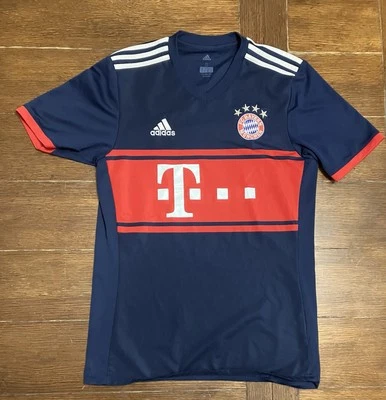 Camiseta de fútbol Adidas Bayern Munich azul 2017/18 visitante kit para hombre S Foto 1 de 4