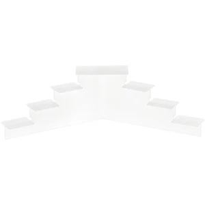 Plymor Frosted Acrylic 7-Item Mini Display Stairs, 4.125" H x 14.75" W x 6" D - Picture 1 of 3