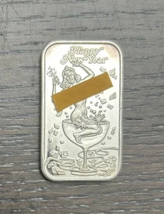 Crown Mint Holiday Beauties Happy New Year Limited Edition 1 Oz .999 Silver Bar - Picture 1 of 2