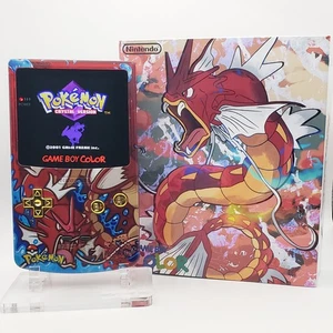 Laminated OLED Screen - Shiny Gyarados Game Boy Color w/ Case - Gold buttons - Picture 1 of 8