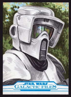 Scout Trooper 2018 Star Wars Galactic Files 1/1 Sketch Card Signed Ryan Santos - Image 1 of 2