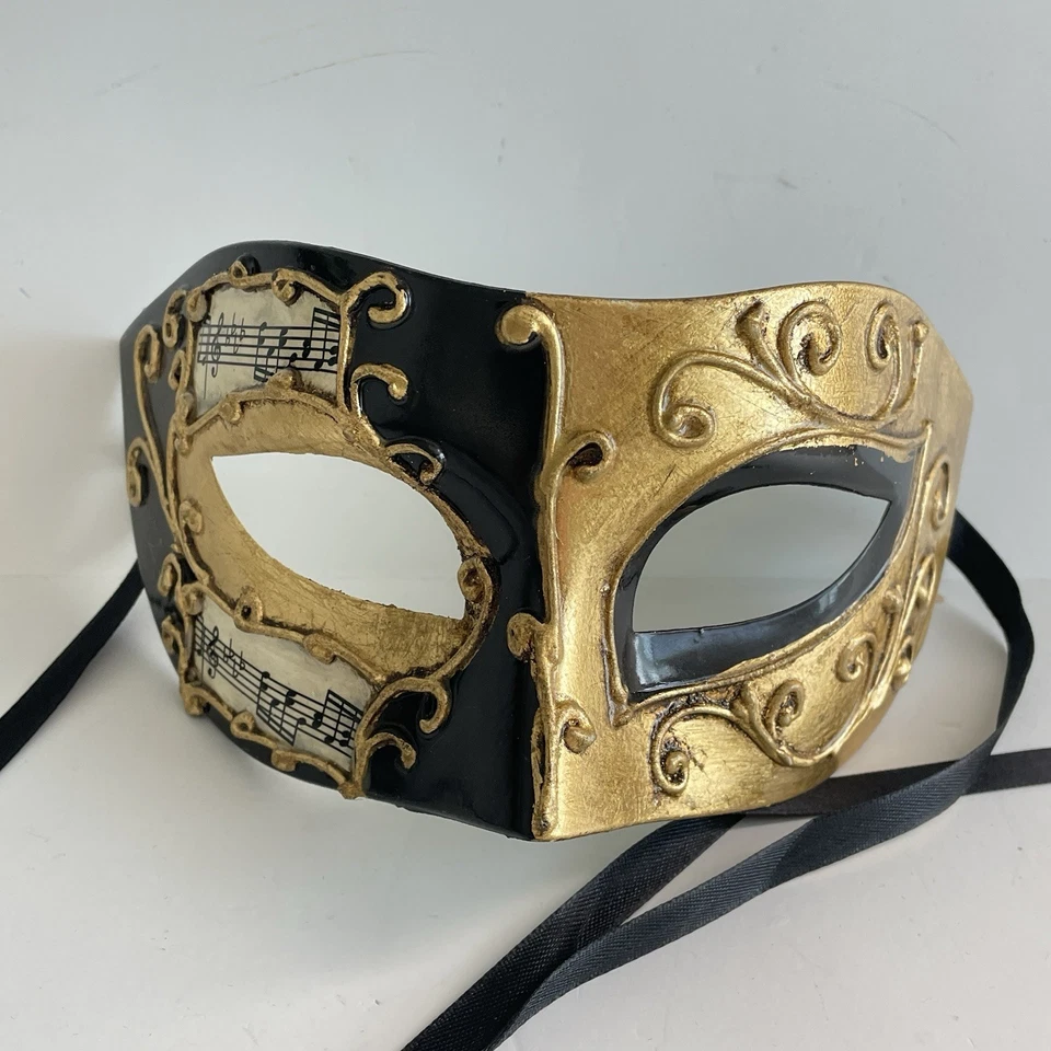 Media máscara facial Mascarada Mardi Gras música fantasma de la ópera fiesta brillante Foto 1 de 4